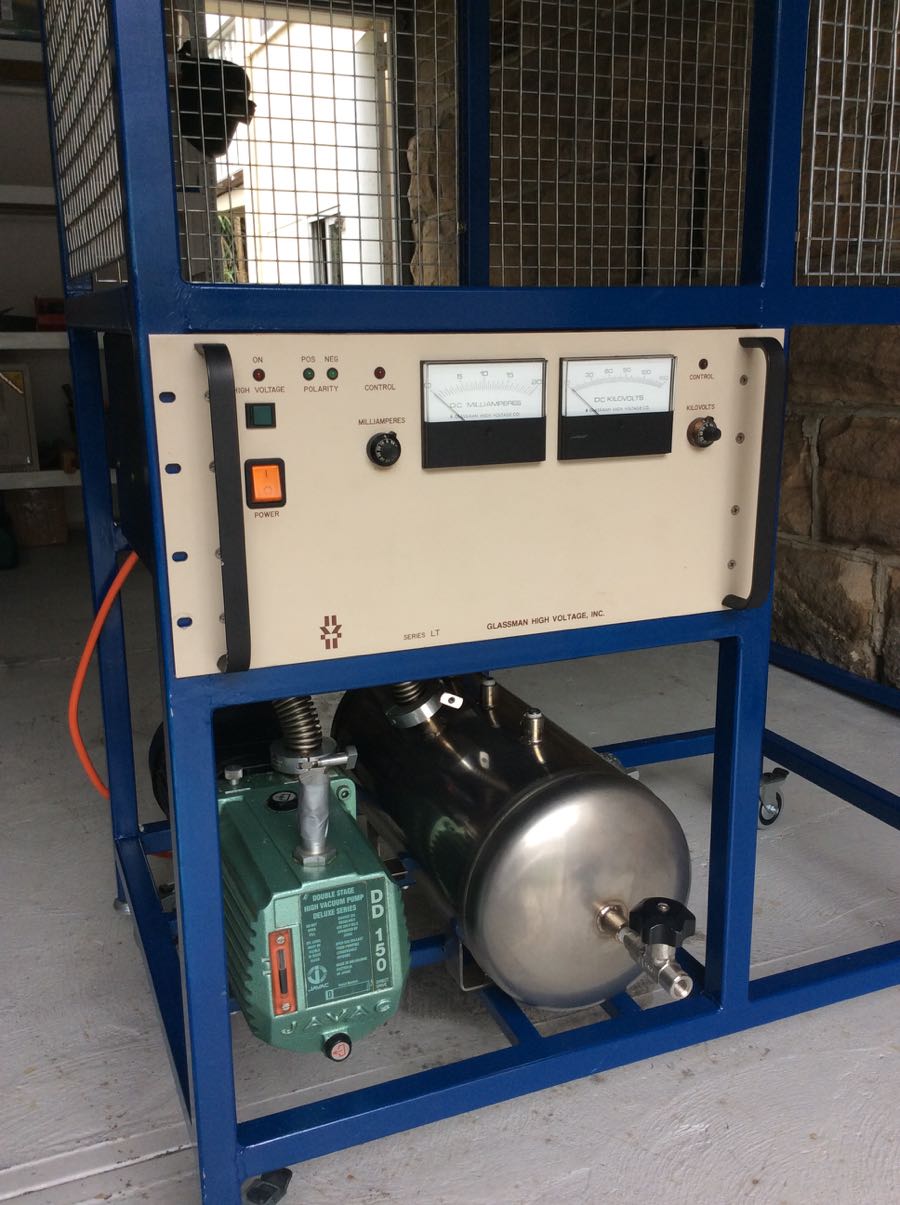 Two stage vacuum pump and Glassman high voltage supply